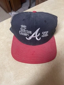 Vintage 1992 New Era Atlanta Braves Catch The Fever Division Champs Hat Snapback - Picture 1 of 3