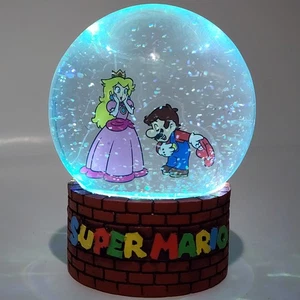 Super Mario Bros Princess Peach LED Light Up Snow Globe Nintendo CultureFly - Picture 1 of 11