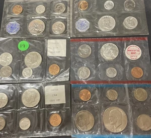 Lot Of 6 U.S. Uncirculated Coin Sets 1959 P, 1961 P, 2 1964 D, 1969 D, 1977 P - Picture 1 of 7