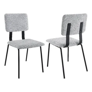 Coaster Calla Contemporary Fabric Upholstered Dining Side Chair in Gray - Picture 1 of 13