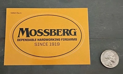 Yellow & Black Mossberg Dependable Hardworking Firearms Since 1919 Oval Sticker - Image 1 of 3