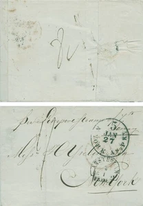 MTM304 1854 TRANSATLANTIC LETTER NETHERLANDS TO USA VIA UK S.ATLANTIC (COLLINS) - Picture 1 of 3
