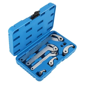 8Pcs Adjustable Hook Wrench Tool Set with Spare Pins and Adaptors 35-120mm - Bild 1 von 12