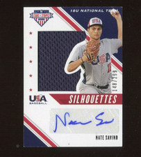 2020 USA Baseball Stars & Stripes Silhouettes Signatures Nate Savino AUTO  #4003