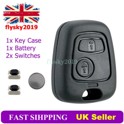 For Citroen C1 C2 C3 C4 C5 2 Button Remote Key Fob Case Shell Battery Switches