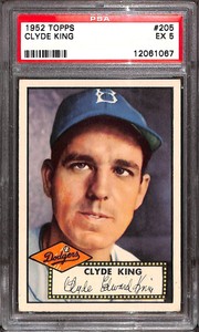 1952 Topps #205 Clyde King PSA 5 12061067