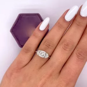 Platin Damen Ehering 2 Karat IGI GIA Lab Created Cushion Cut Diamant - Bild 1 von 9