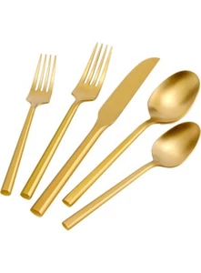 Silberbesteckset Besteckset matt gold Besteckset gebürstet verarbeitet schwer 40 Teile - Bild 1 von 8