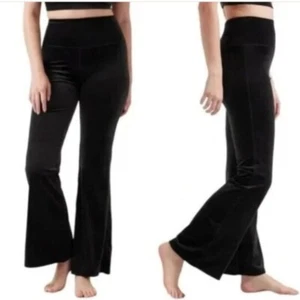 Athleta Elation Velvet Flare Pant Black Leggings Size S/P - Picture 1 of 4