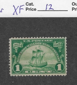 US Scott 614 1c green, Huguenot Walloon, OG/hr - Picture 1 of 2