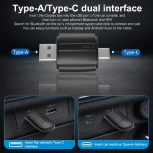 Wireless CarPlay Android Auto Adapter WiFi Type-C/USB For OEM Car Plug And Play - Picture 1 of 12
