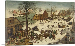 The Census at Bethlehem 1566 Canvas Art Print by Pieter Bruegel the Elder - Picture 1 of 14