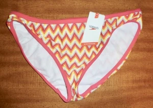 NWT $44 SPEEDO - PINK/ORANGE/YELLOW CHEVRON - BIKINI SWIMSUIT BOTTOM - MISSES XL - Picture 1 of 3
