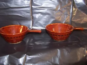 2 Marcrest Daisy Dot Braun Suppe Chili Schüsseln mit Griffen USA MCM EUC - Bild 1 von 7