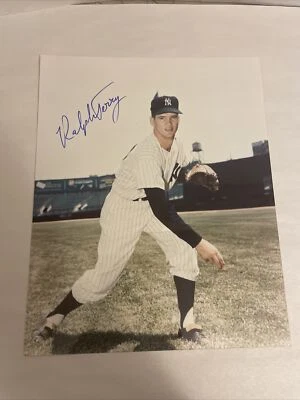 Ralph Terry New York Yankees 8X10 Baseball Auto Photo Black/white Photo - Image 1 of 3