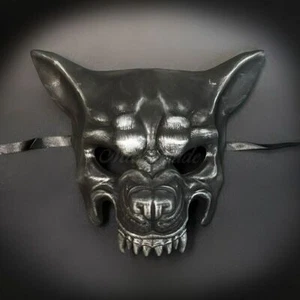 Animal Masquerade Mask Beast Wolf Mask Silver M39053 - Picture 1 of 4