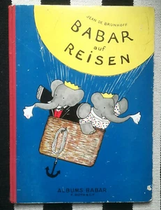 Babar auf Reisen Jean de Brunhoff Hachette 8.1946 Hardcover mit Leinenrücken - Bild 1 von 4
