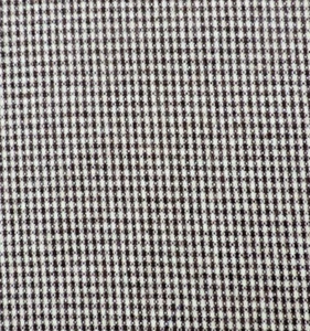 1970s Worsted Woven Wool Check White/Dark Brown W: 60" L: 1 Yard 14" - Picture 1 of 3