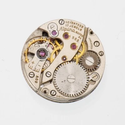 Reloj Alpina Cal 566 Vintage Damas Movimiento 17 Joyas Piezas/Reparación Buen Equilibrio Foto 1 de 3