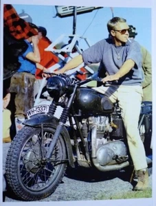 Steve McQueen on his Triumph  Great Escape movie  13x17  NEW Poster - Bild 1 von 1