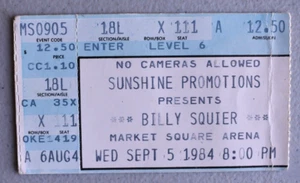 BILLY SQUIER Concert TICKET STUB ~ Sept 5 1984 Indianapolis Indiana - Picture 1 of 2