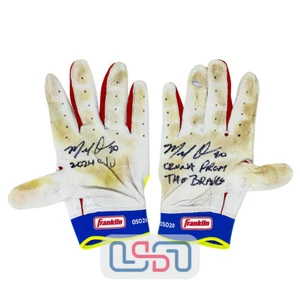 Marcell Ozuna Signed "2024 G/U" "Ozuna from the Braves" Batting Gloves USA SM #2 - Picture 1 of 5