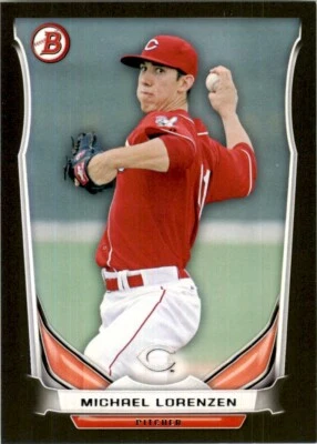 2014 Bowman Prospects Black Asia Michael Lorenzen Cincinnati Reds #TP-58 - Image 1 of 2