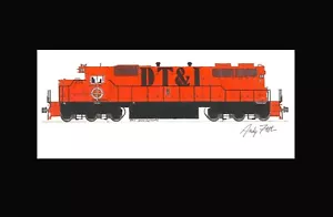 Detroit, Toledo e Ironton SD38 11"x17" impresión mate firmada por Andy Fletcher - Imagen 1 de 1