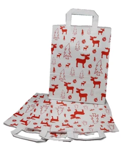 Papiertragetaschen "ELCH WEISS" 22 + 10 x 28 cm mit Flachhenkel ab 10 Stück - Bild 1 von 1