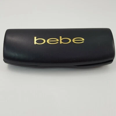 Bebe Eyeglasses Hard Case Clam Shell Protective Black Gold Letter Velvet Lined - Image 1 of 4