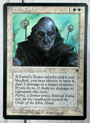 Magic the Gathering MTG Farrel's Zealot Edward Beard Jr Summon Townsfolk 1994 - Image 1 of 2
