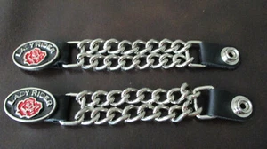 Motorcycle Vest Extenders Ladies 2 Pcs , 6" Roses 3" Chain (Loc:A1) - Picture 1 of 4
