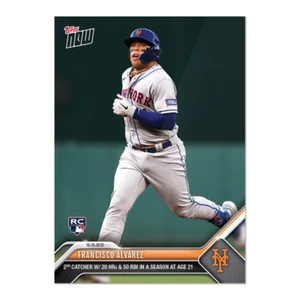 2023 MLB Topps NOW 820 FRANCISCO ALVAREZ 20HR 50 RBIS NY METS ROOKIE RC - Picture 1 of 2