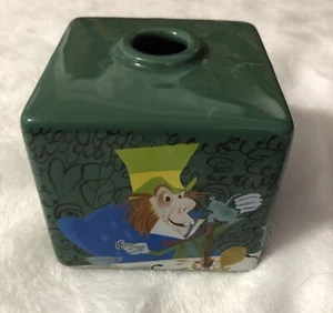Disney Alice in Wonderland Green Square Bud Vase Mad Hatter by Mary Blair - Picture 1 of 10
