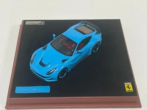 1/43 AB Models Ferrari F12 Novitec Rosa in Gloss Baby Blue Custom Leather Base - Picture 1 of 6