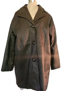 Vintage Damen Lederjacke Größe L Einreiher City Skins Mobcore Gothic - Bild 1 von 14