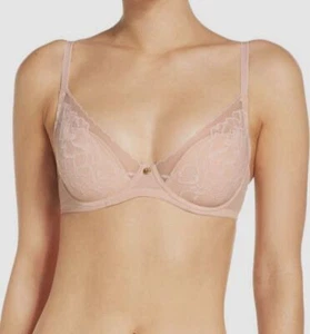 Natori Women's Pink Floral Adjustable Contour Underwire Lace Bra Size 34D - Picture 1 of 4