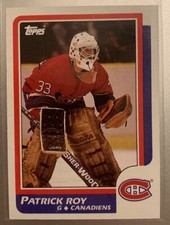 🔥GREAT CONDITION🔥 1986 TOPPS PATRICK ROY HOF ROOKIE CARD #53 CANADIENS
