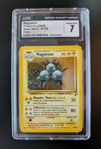 CGC 7 NEAR MINT Pokémon 2000 Magneton 9/130 Base Set 2 Holo Rare - Picture 1 of 4
