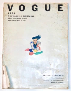 VOGUE magazine January 1951 New Fashion Timetable distress - Picture 1 of 3