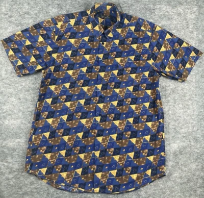 Camisa Valentino Rudy Italia Para Hombres L Geométrica Multi Manga Corta Arte Abstracto Foto 1 de 4