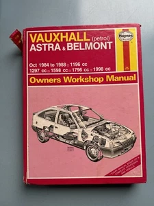 Haynes Manual 1136 Vauxhall Astra And Belmont 1984-1988 - Picture 1 of 9
