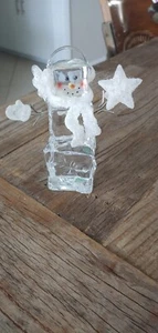 Acrylic Ice Cube Snowman Holiday Christmas Figure 5.25" Dept 56 - Picture 1 of 5