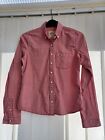 A WOMENS RED AND WHITE CHECKED HOLLISTER SHIRT SIZE SMALL