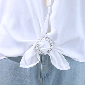 Pearl Rhinestone Buckle Corner Knot Buckle Ring Waist Buckle Light Luxury У - Picture 1 of 21