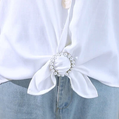 Pearl Rhinestone Buckle Corner Knot Buckle Ring Waist Buckle Light Luxury э - Image 1 of 4