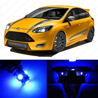 Paquete de 9 luces interiores LED azules para Ford Focus 2012-2018 + herramienta de palanca Foto 1 de 4