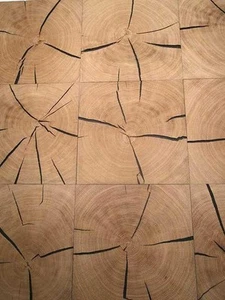 Rodaja De Madera De Roble Cuadrada Clara CDF 1200x300x20mm Hecha A Mano En D - Imagen 1 de 9