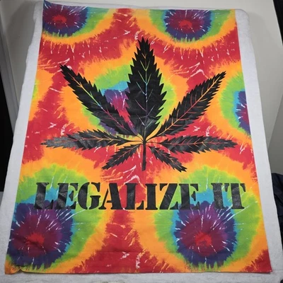 Tapiz de tela tie dye legalizarlo decoración colgante de pared 45x37 hoja de maceta de marihuana Foto 1 de 4