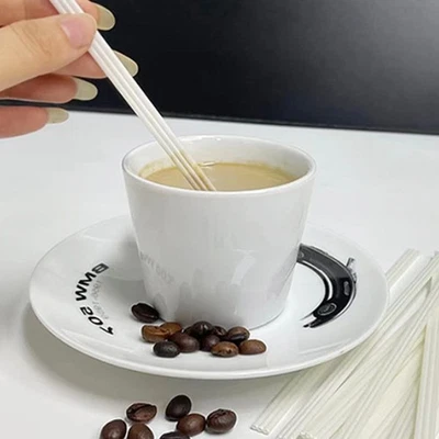 100pcs Disposable Three Hole Coffee Straw Coffee Stirring Rod Drinks Straw - Image 1 of 4